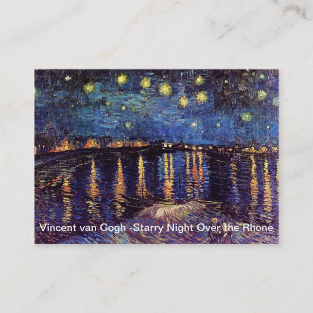 Starry night over Rhone by Van Gogh Visitkort (Framsida)