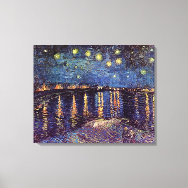 Starry night over Rhone by Vincent van Gogh Canvastryck (Framsida)