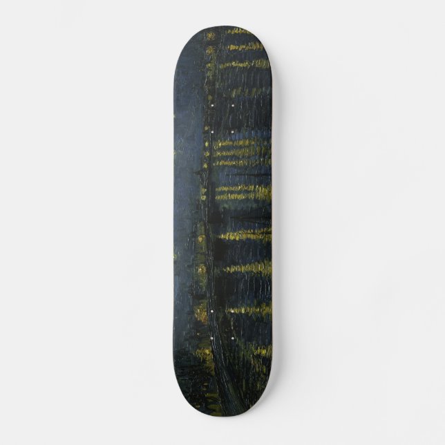 Starry Night over Rhone - Van Gogh Mini Skateboard Bräda 18,5 Cm (Framsida)