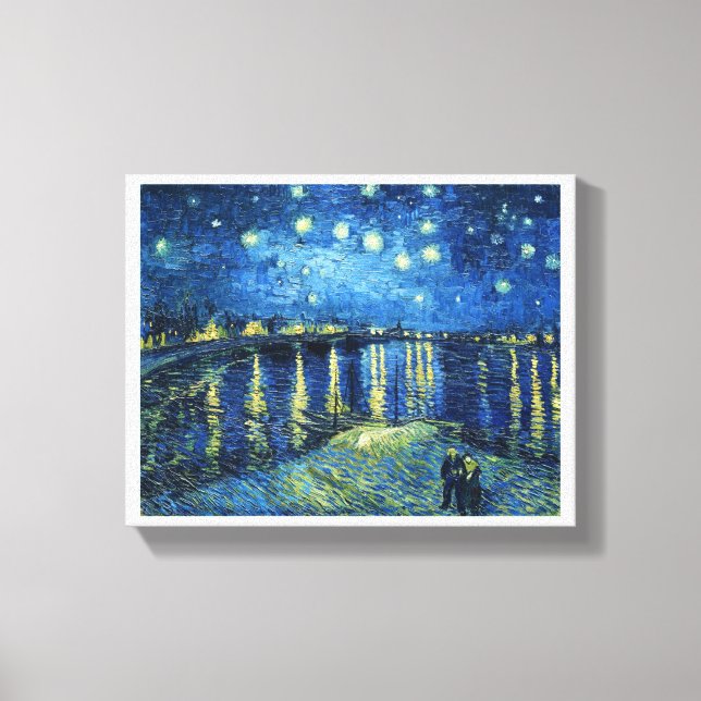 Starry Night över Rhone Vincent van Gogh Canvastryck (Framsida)
