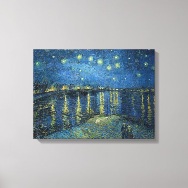 Starry Night over Rhone Vincent van Gogh Canvastryck (Framsida)