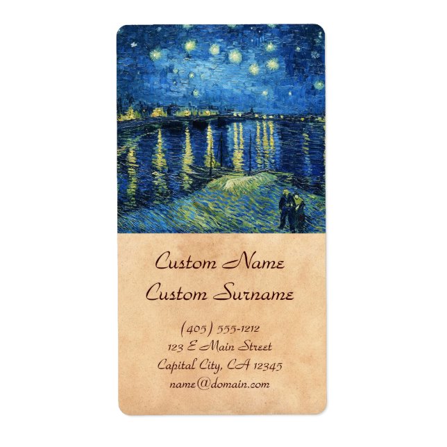 Starry Night över Rhone Vincent van Gogh Fraktsedel (Framsidan)