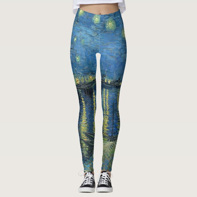 Starry Night over Rhone Vincent Van Gogh Leggings (Framsida)