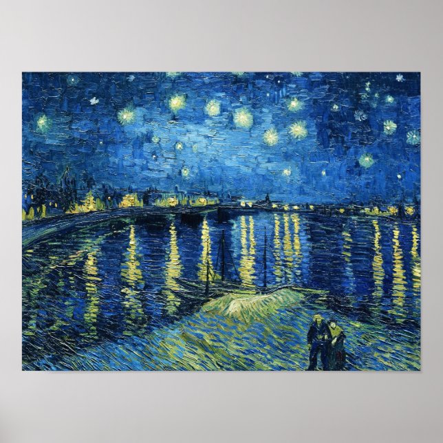 Starry Night över Rhone Vincent van Gogh Poster (Framsidan)
