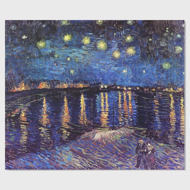 Starry Night över Rhone, Vincent van Gogh. Presentpapper (Platt)