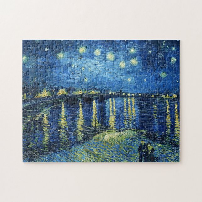 Starry Night över Rhone Vincent van Gogh Pussel (Horisontell)