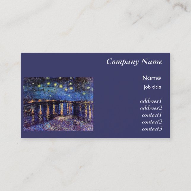 Starry Night over Rhone, Vincent Van Gogh Visitkort (Framsida)