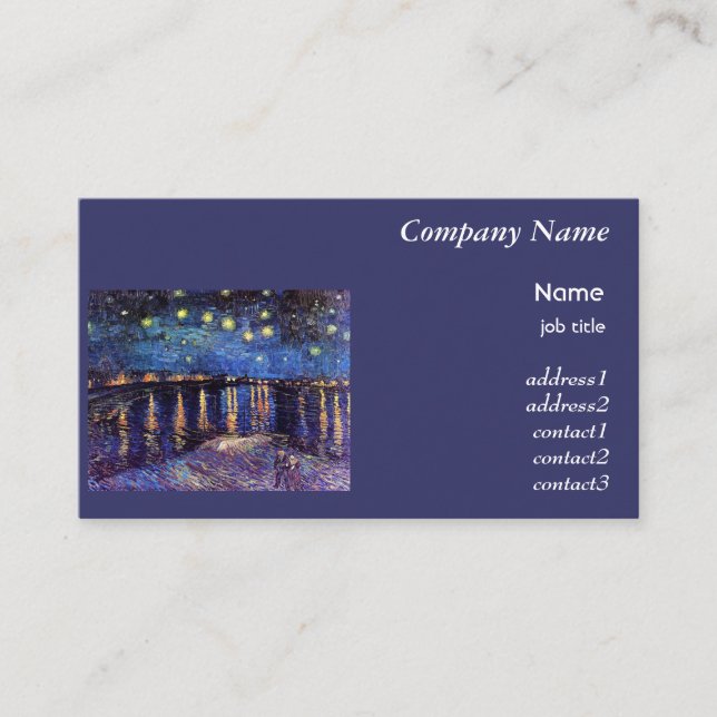 Starry Night over Rhone, Vincent Van Gogh Visitkort (Framsida)