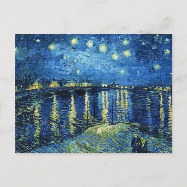 Starry Night över Rhone Vincent van Gogh Vykort (Framsida)