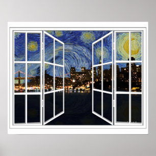 Starry Night over San Francisco Kalifornien Poster