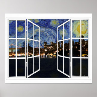 Starry Night over San Francisco Kalifornien Poster