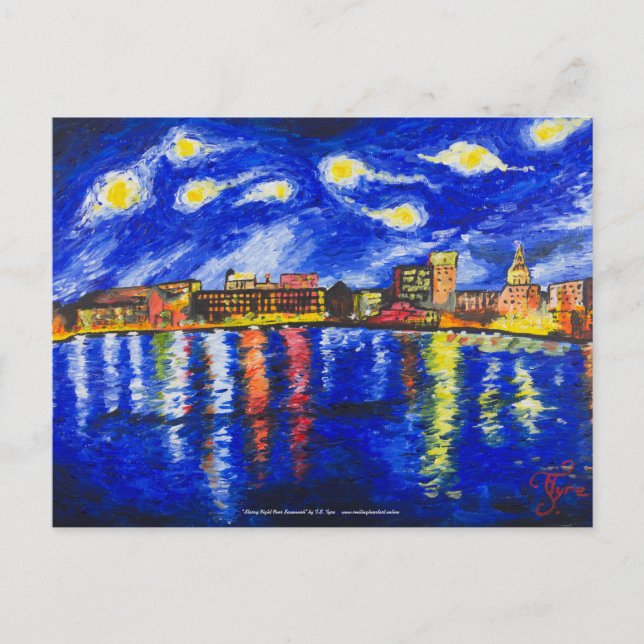"Starry Night Over Savannah" av T.S. Däck Postcard Vykort (Framsida)