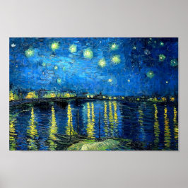 Starry Night over the Rhone (1888) Van Gogh Art. Poster