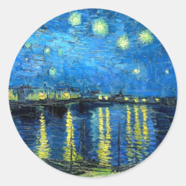 Starry Night over the Rhone (1888) Van Gogh Art. Runt Klistermärke