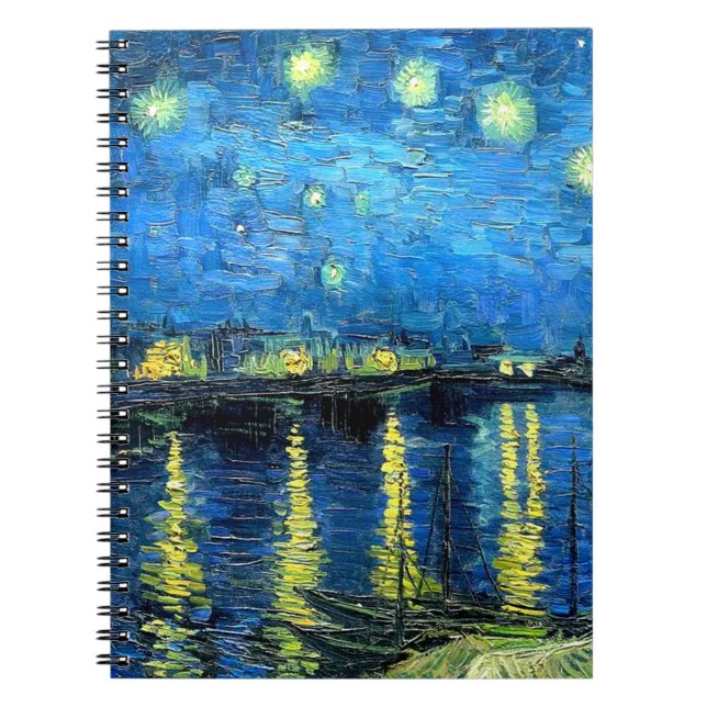 Starry Night Over the Rhone (1888) Van Gogh spiral Anteckningsbok (Framsidan)