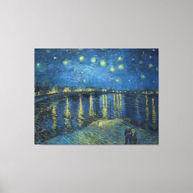 Starry Night Over the Rhone (1888) Vincent van Gog Canvastryck (Framsida)