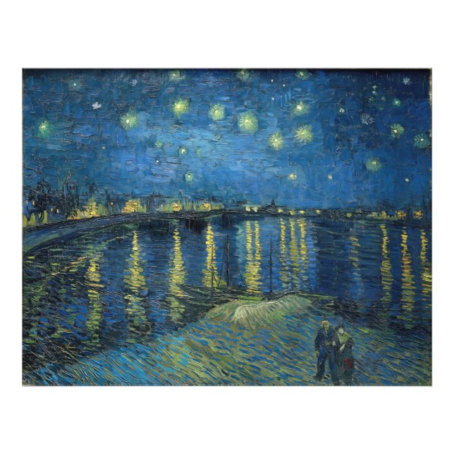 Starry Night Over the Rhone (1888) Vincent van Gog Fototryck (Framsidan)