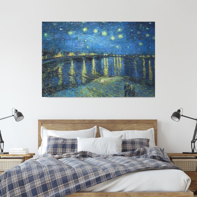 Starry Night Over the Rhone av Vincent van Gogh Canvastryck (Insitu (sovrum))