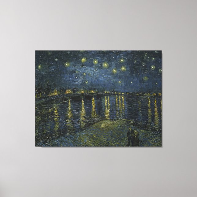 Starry Night Over the Rhone av Vincent Van Gogh Canvastryck (Framsida)