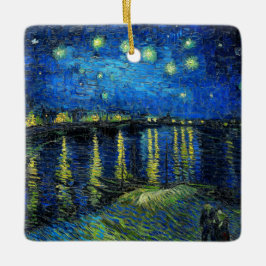 Starry Night Over the Rhone av Vincent Van Gogh Julgransprydnad Keramik