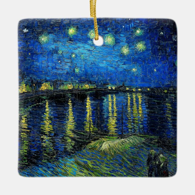 Starry Night Over the Rhone av Vincent Van Gogh Julgransprydnad Keramik (Framsida)