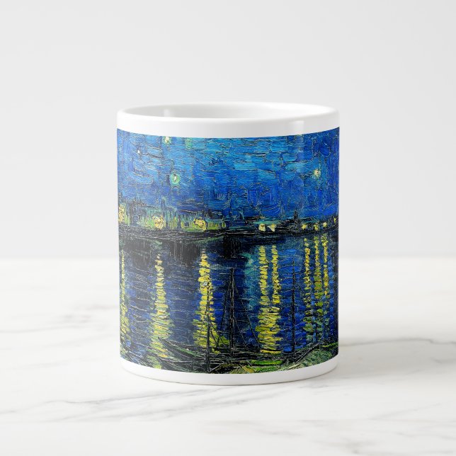 Starry Night Over the Rhone av Vincent Van Gogh Jumbo Mugg (Framsidan)
