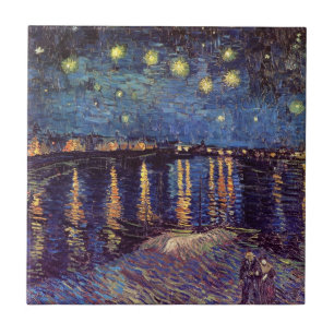 Starry Night Over the Rhone av Vincent van Gogh Kakelplatta