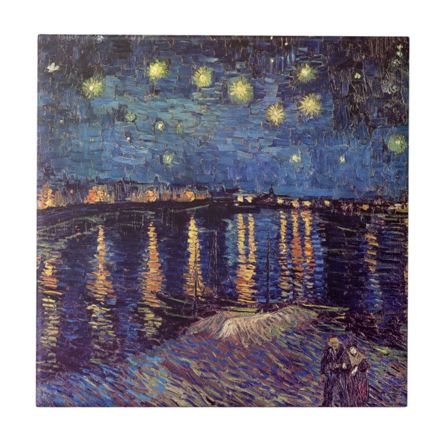 Starry Night Over the Rhone av Vincent van Gogh Kakelplatta (Framsidan)