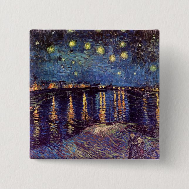 Starry Night Over the Rhone av Vincent van Gogh Knapp (Framsida)