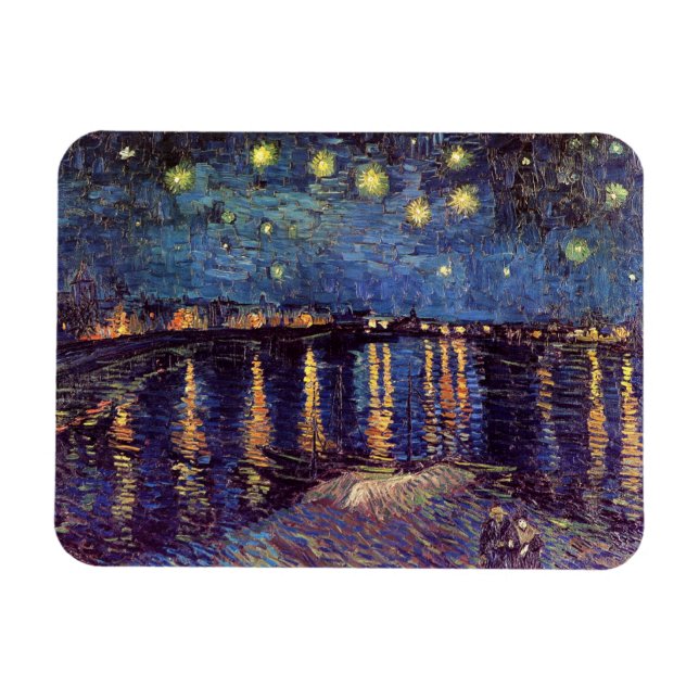 Starry Night Over the Rhone av Vincent van Gogh Magnet (Horisontell)