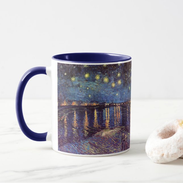 Starry Night Over the Rhone av Vincent van Gogh Mugg (Med munk)