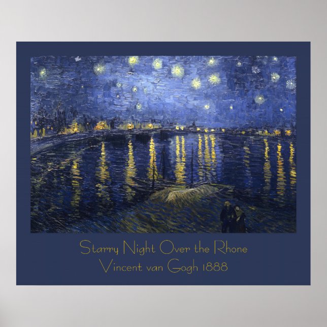 Starry Night Over the Rhone av Vincent van Gogh Poster (Framsidan)