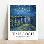 Starry Night Over the Rhone av Vincent van Gogh Poster<br><div class="desc">Vincent van Gogh's Starry Night Over the Rhone (1888) berömd liggande målning</div>