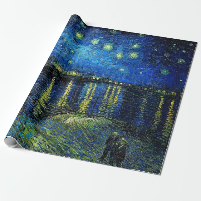 Starry Night Over the Rhone av Vincent Van Gogh Presentpapper (Utrullad)