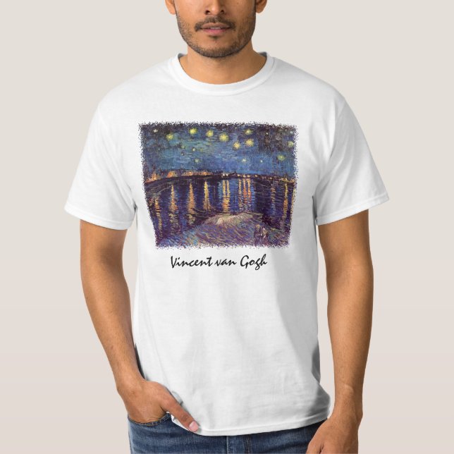 Starry Night Over the Rhone av Vincent van Gogh T-shirt (Framsida)