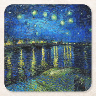 Starry Night Over the Rhone av Vincent Van Gogh Underlägg Papper Kvadrat