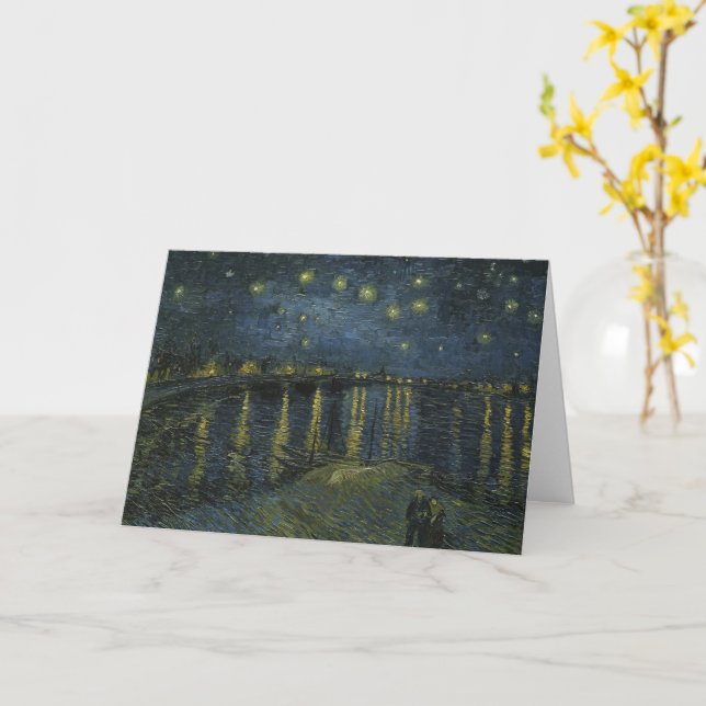 Starry Night Over the Rhône, oil painting Van Gogh Kort (Gul blomma)