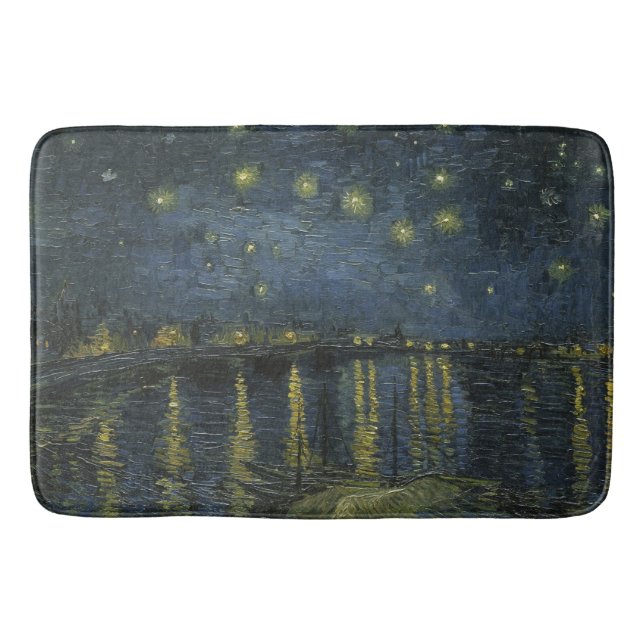 Starry Night Over the Rhône, oljemålning Van Gogh Badrumsmatta (Framsidan)