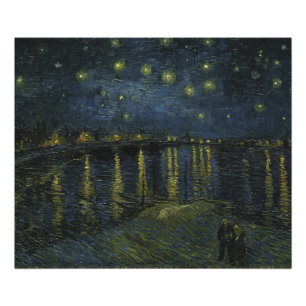 Starry Night Over the Rhône, oljemålning Van Gogh Fototryck