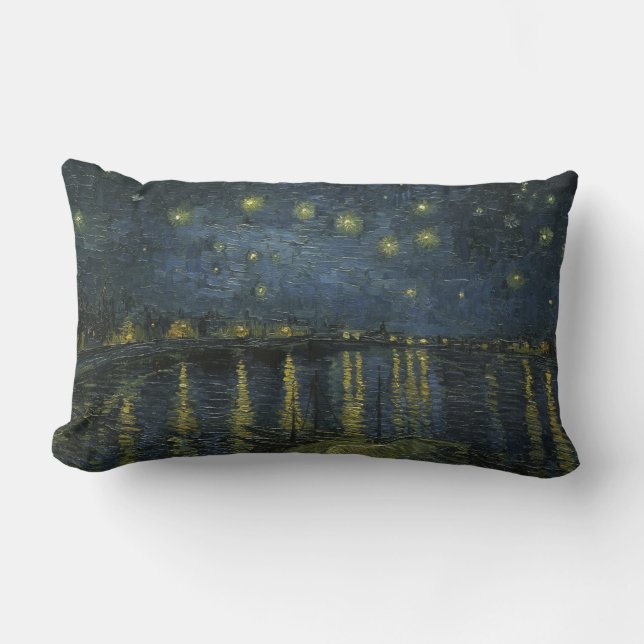 Starry Night Over the Rhône, oljemålning Van Gogh Lumbarkudde (Framsida)