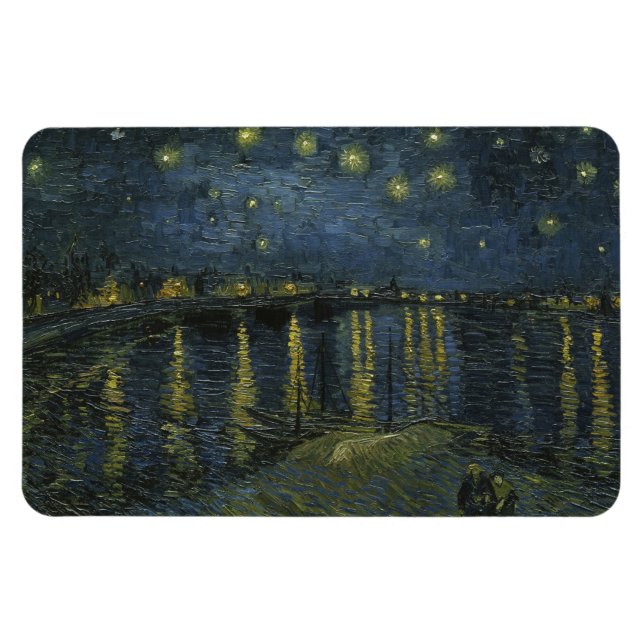 Starry Night Over the Rhône, oljemålning Van Gogh Magnet (Horisontell)