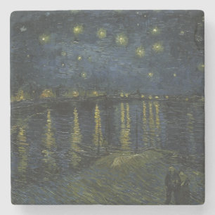 Starry Night Over the Rhône, oljemålning Van Gogh Stenunderlägg