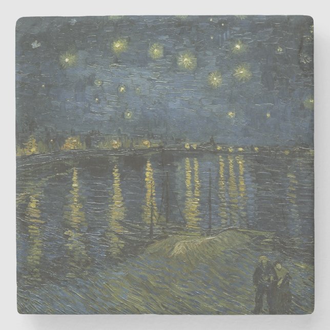 Starry Night Over the Rhône, oljemålning Van Gogh Stenunderlägg (Framsidan)
