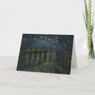 Starry Night Over the Rhône, oljemålning Van Gogh Tack Kort
