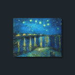 Starry Night Over the Rhône | Vincent Van Gogh Canvastryck<br><div class="desc">Starry Night Over the Rhône (1888) av den nederländska konstnären Vincent Van Gogh. Originalteckningen är en olja på en arbetsyta som skildrar en energisk postimponerande nattbild himlar i moody skuggor av blått och gult. Använda verktygen för att lägga till anpassningsbar eller anpassa bilden.</div>