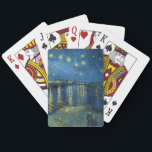 Starry Night Over the Rhône | Vincent van Gogh Casinokort<br><div class="desc">Starry Night Over the Rhône (1888) av Vincent van Gogh är en mesmerierande Post-Impressionistisk målning som fångar en serene natt-vy av Rhône-floden i Arles, Frankrike. Bilderna har en djup blå himmel med skuggande gyllene stjärnor och deras reflektioner på vatten. I förgrunden går två figurer längs flodbanken och tillför en känsla...</div>