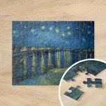 Starry Night Over the Rhône | Vincent Van Gogh Pussel<br><div class="desc">Starry Night Over the Rhône (1888) av den nederländske konstnären Vincent Van Gogh. Originalteckningen är en olja på en arbetsyta som skildrar en energisk postimponerande nattbild himlar i moody skuggor av blått och gult. 

Använda verktygen för att lägga till anpassningsbar eller anpassa bilden.</div>