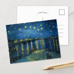 Starry Night Over the Rhône | Vincent Van Gogh Vykort<br><div class="desc">Starry Night Over the Rhône (1888) av den nederländska konstnären Vincent Van Gogh. Originalteckningen är en olja på en arbetsyta som skildrar en energisk postimponerande nattbild himlar i moody skuggor av blått och gult. Använda verktygen för att lägga till anpassningsbar eller anpassa bilden.</div>