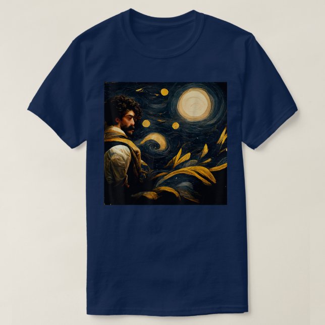 Starry Night Painter Art Moonlight T Shirt (Design framsida)