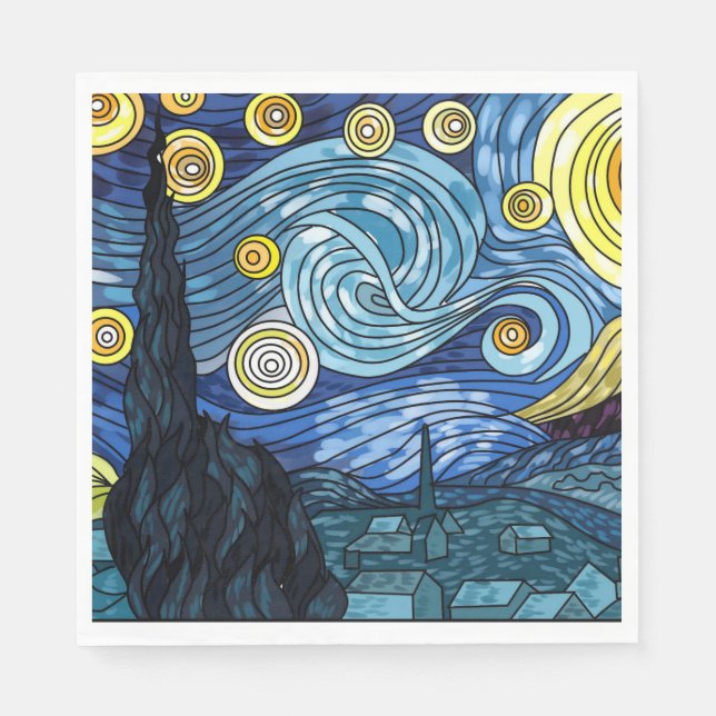 Starry Night Pappra Napkins Pappersservett (Framsidan)